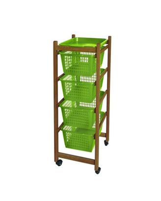 Carrello portafrutta in legno con 4 ceste NUOVO