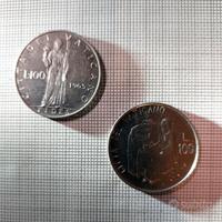 Lotto 2 monete da 100 lire Vaticano 1981 1963 