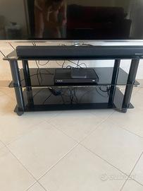 Mobile in vetro porta TV su ruote