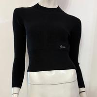 GUESS Maglia maglioncino crop nero lurex
