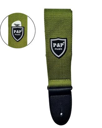 P&P Music tracolla per chitarra con porta plettro