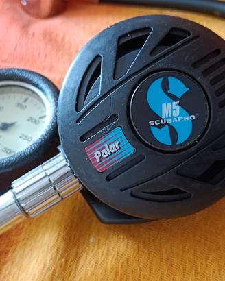 Erogatore Scubapro M5 + primo stadio Mares + manom