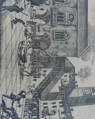 antica stampa di Bergamo rarissima xilografia 