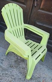 2 Sedie giardino impilabili resina effetto legno