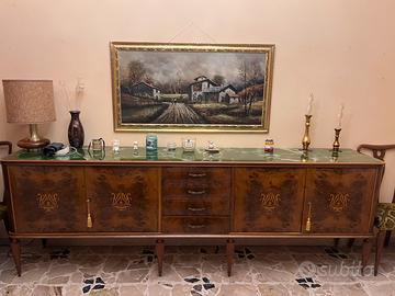 Credenza legno vetro anni 60