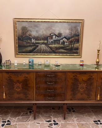 Credenza legno vetro anni 60