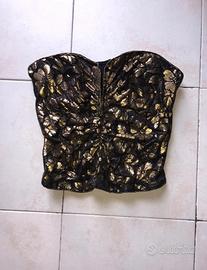 Corsetto jacquard oro/nero