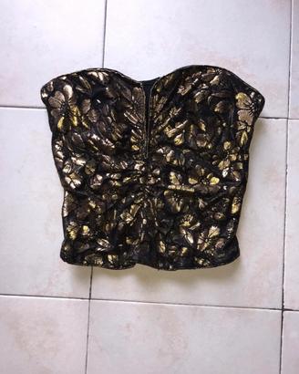 Corsetto jacquard oro/nero