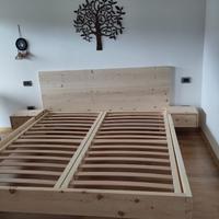 LETTO IN CIRMOLO PROFUMATO 200X180 CON COMODINI OM