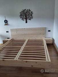 LETTO IN CIRMOLO PROFUMATO 200X180 CON COMODINI OM