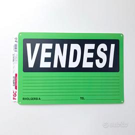 Cartello "V E N D E S I" 20x30 cm FGC Verde Nuovo