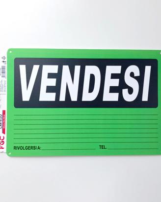 Cartello "V E N D E S I" 20x30 cm FGC Verde Nuovo