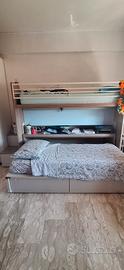 Letto a soppalco compatto: 2° letto e scrivania es