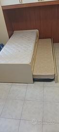 Letto singolo con 2 letto estraibile + materassi
