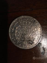 Scudo argento Carlo Felice Lire 5 1825