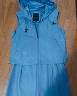 strepitoso completo gonna gilet in PELLE