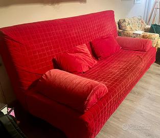 Divano ikea velluto rosso