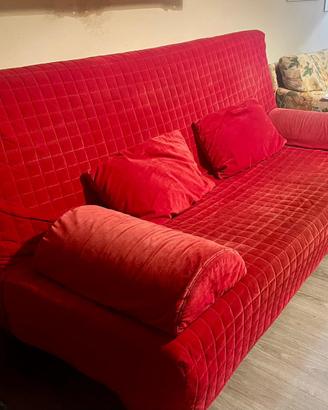 Divano ikea velluto rosso