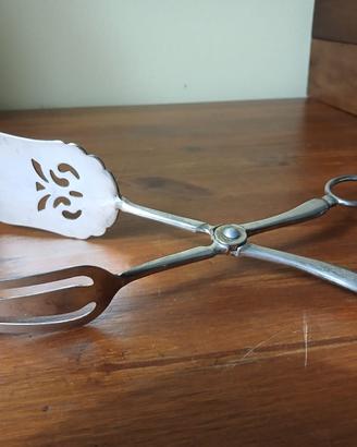 Pinza da portata vintage per dolci argentata