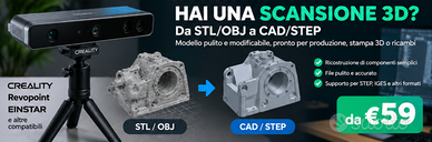 Scanner 3D STL OBJ – Ricostruzione CAD STEP
