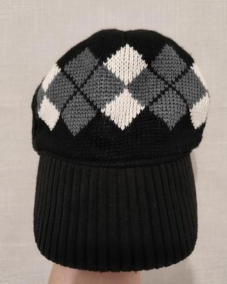 Berretto Cappello Visiera velluto coste tg U nero 