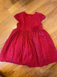 vestito elegante bambina rosso 18-24 mesi