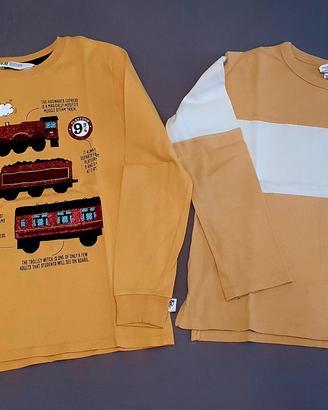 2 t-shirt manica lunga bambini 8-10 anni
