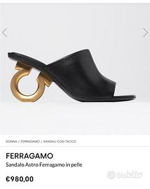 Sandalo Astro in pelle Nero Salvatore Ferragamo