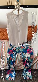 Completo due pezzi estivo da donna composto da blu