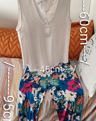 Completo due pezzi estivo da donna composto da blu
