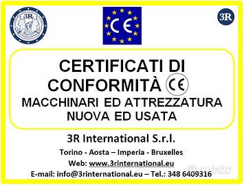 Certificato CE macchinari edili anche ant. 1996