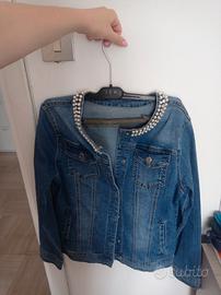 Giacca di jeans con perline da donna