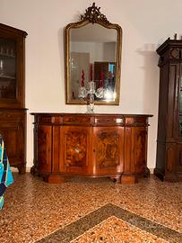 Cassapanca piu specchio diamantato antico