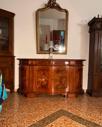 Cassapanca piu specchio diamantato antico