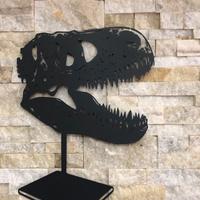 SCULTURA T REX DA PARETE 40 CM METALLO COLORE NERO