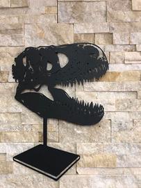 SCULTURA T REX DA PARETE 40 CM METALLO COLORE NERO