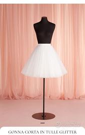 Gonna corta in tulle glitter