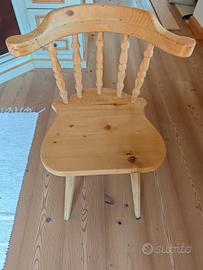 Set di 4 sedie in legno stile country/montagna