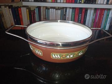 Siltal pentola vintage anni 70 smaltata con decori