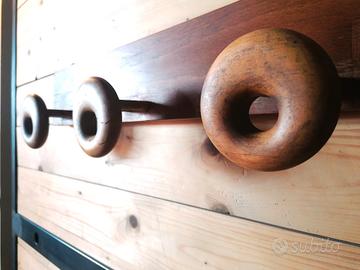 Appendiabiti da parete anni '60 in legno di faggio