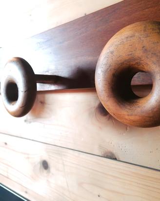 Appendiabiti da parete anni '60 in legno di faggio