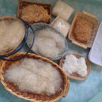 N. 7 cesti in legno e vimini 