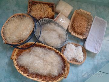 N. 7 cesti in legno e vimini 