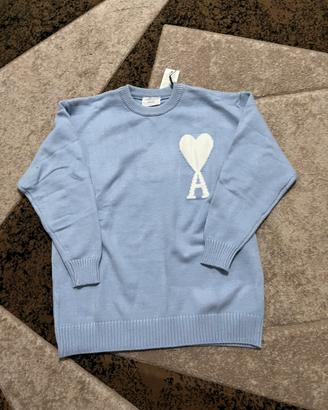 Maglione AMI paris azzurro