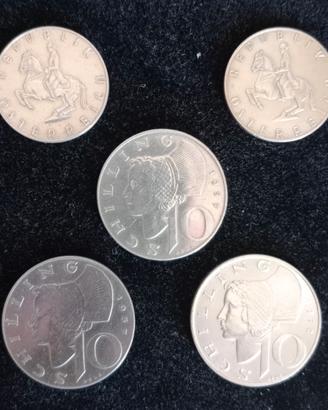 5 monete Austria in argento