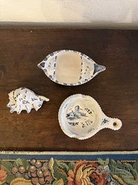 Lotto 3 ceramiche Albisola dipinte a mano