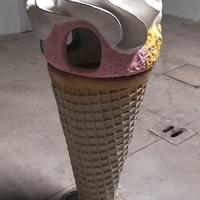 Cono Gelato cestino rifiuti Decorativo gelateria