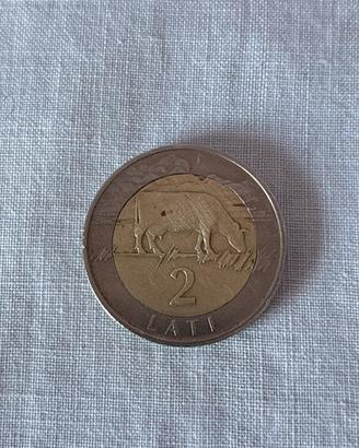 Moneta lettonia 2 lati