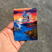 Wartortle Hand-Painted Card Pokémon