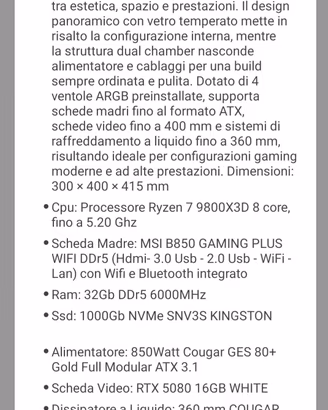 pc gaming rtx 5080 Rayzen 7 9800 x3d 
